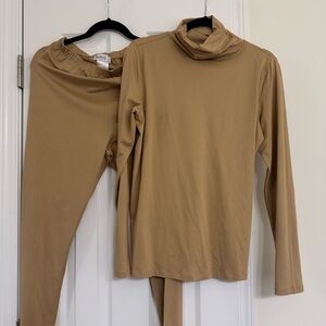 Tan Long Sleeve Top and Pants Set
